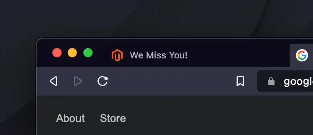 Magento 2 Browser Tab Messages screenshot